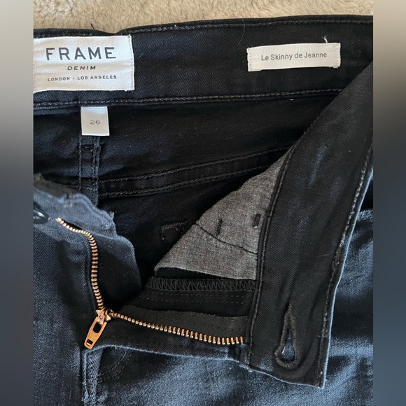 Frame Le Skinny de Jeans Stretch Denim Mid-rise Black Women’s size 26 - Picture 5 of 8